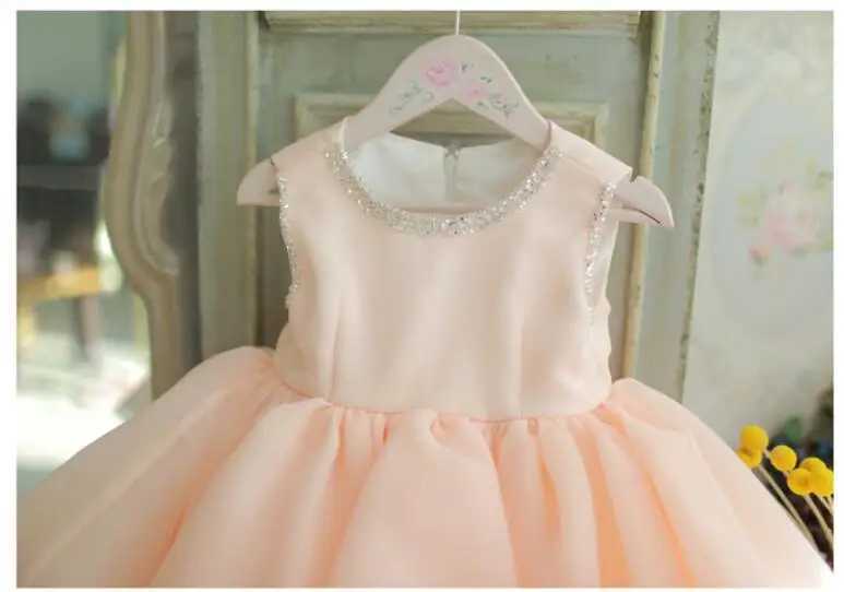 Infant Flower Girl Gowns Layered Tulle Beaded Dresses For Girl Party Princess Girl Clothes For 1 Years Birthday Baptism Dresses X250203
