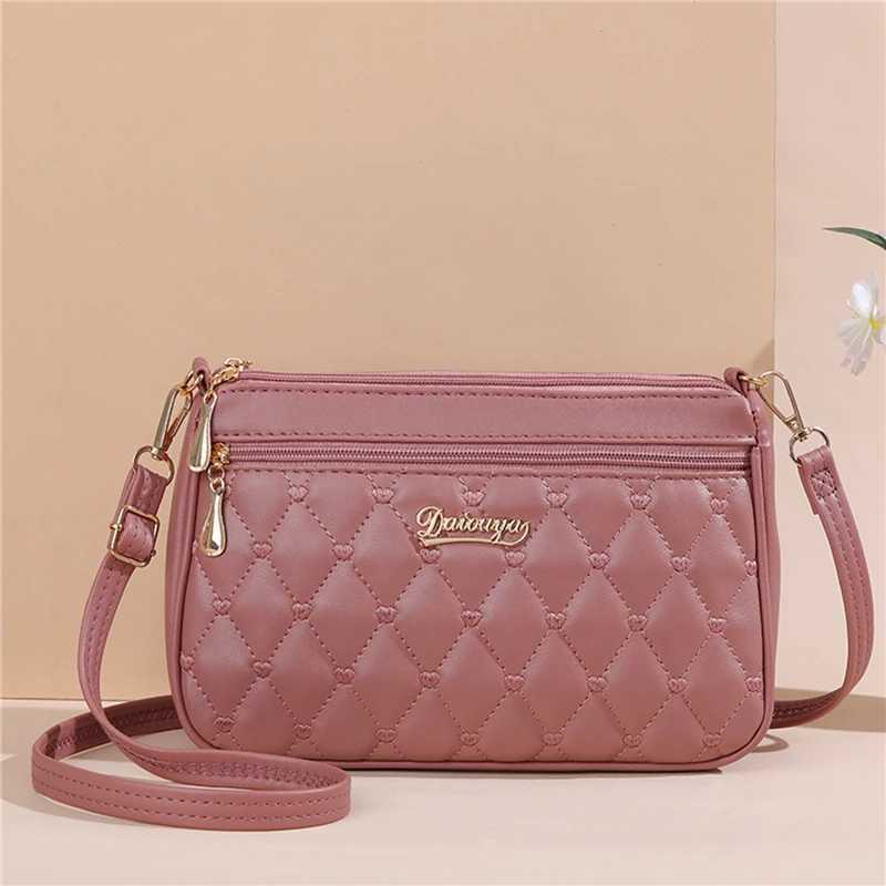 PU Leather Crossbody Bags Zipper New Fi Shoulder Bag for Women Large Capacity Embroidery Thread Small Purse and HandbagsXJ250121