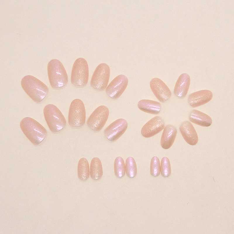24Pcs Auroras False Nail Tips Press on Nails French Fake Nails Artificial Finger Manicure Reusable False Nails for Women DecorW250120
