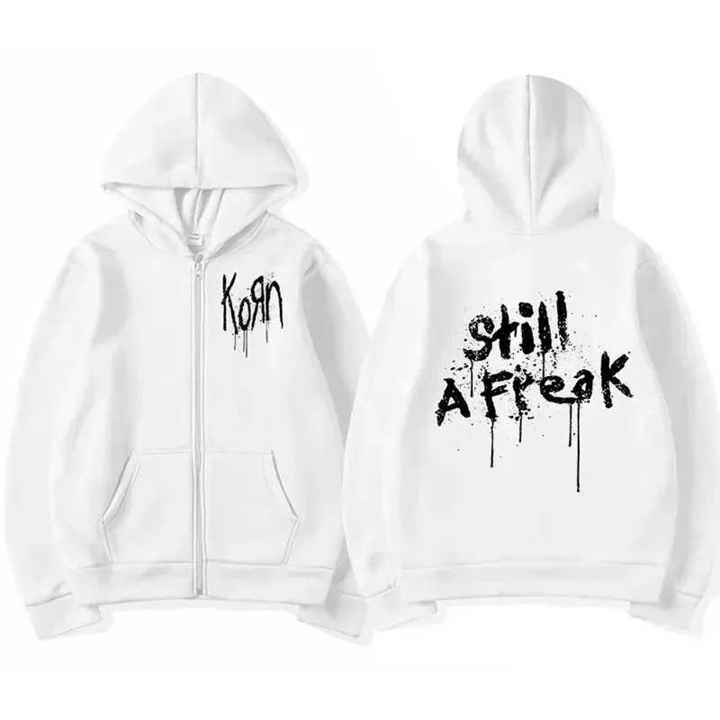Korn Music Concert Rock Band WORLD TOUR Zipper Hoody Men Female Hip Hop Metal Gothic Zip Up Sweatshirt Male Retro Punk CoatsXJ2500118
