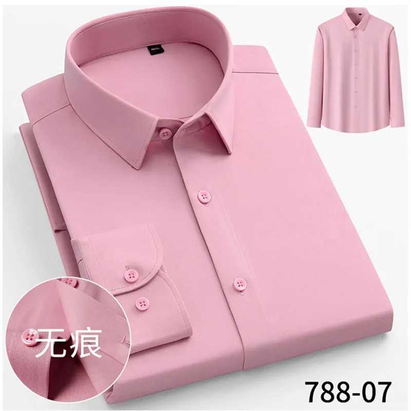 Mens short-sleeved shirt Spring summer Modal long-sleeved formal business casual non-ironing without trace high quality fashionXJ250121