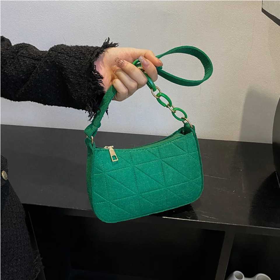Fi Womens Shoulder Bag Trend Simple Underarm Bag Felt Tote HandbagXJ250121