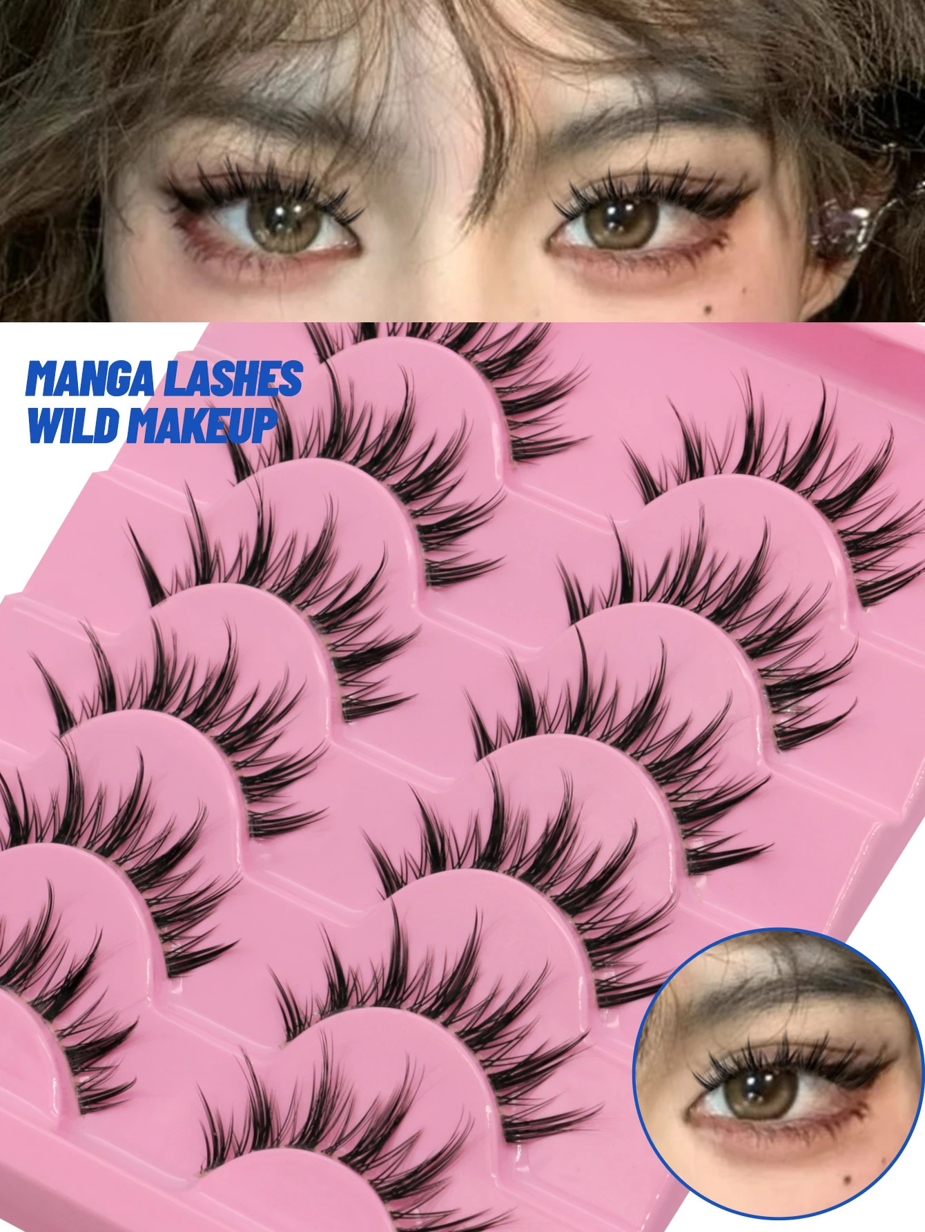 GROINNEYA Cat Eye Lashes Faux Mink Eyelashes Fake Lashes Natural Look Wispy Winged End Eye Elongated Eyelashes 250110