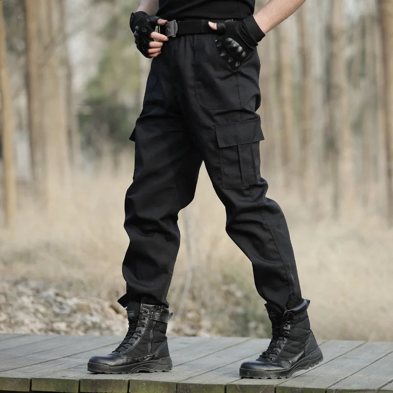 Black military tactical cargo pants mens combat tactical sports pants mens work pants Overalls casual Trouser Pantalon Homme CS 250122