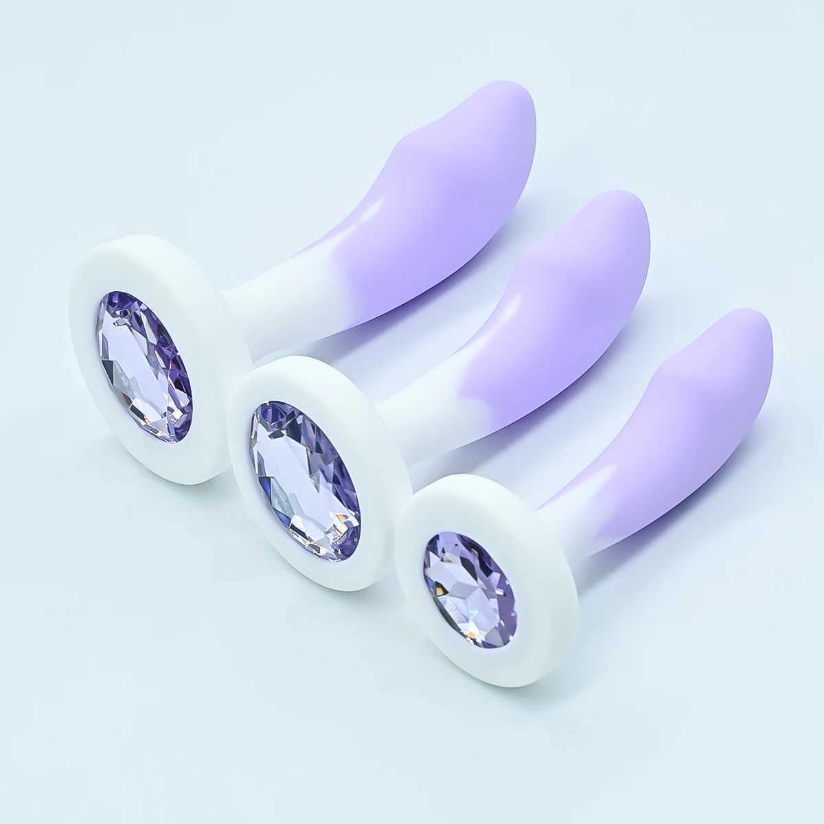 Silicone Anal Plug G-point Massage Gem Crystal Base Butt Plug Anal Masturbation Stimulator Anal Dilatancy Dildos Adult Sex ToysXJ250121