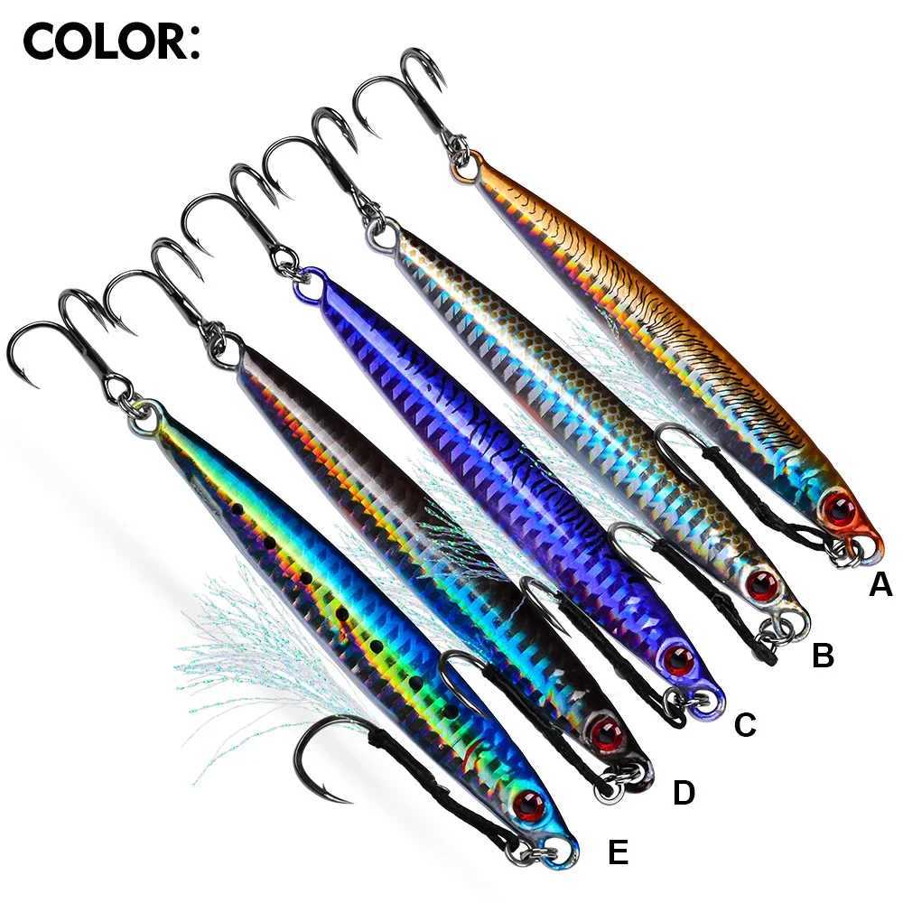 PROBEROS Jigs Sink Fast Metal Fishing Lures for Long Distance Casting with Hooks 3D Fast Retrieve Sea with HooksXJ250122