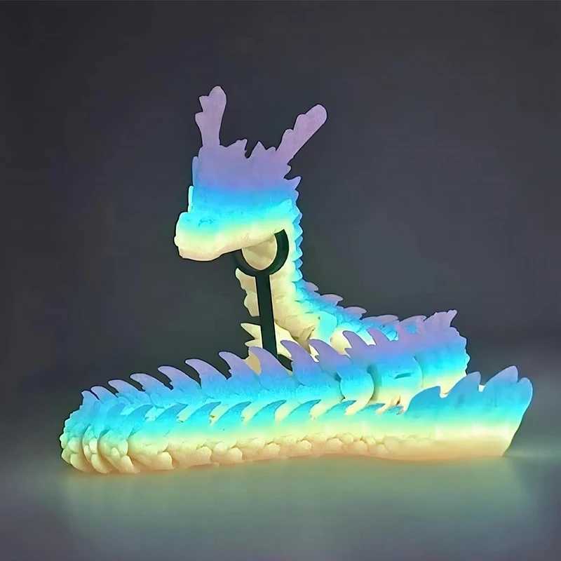 3D Printed Dragon Flexible Movable Rotatable Articulated Dragons Ornaments Home Office Desktop Craft Ornament Free shipping