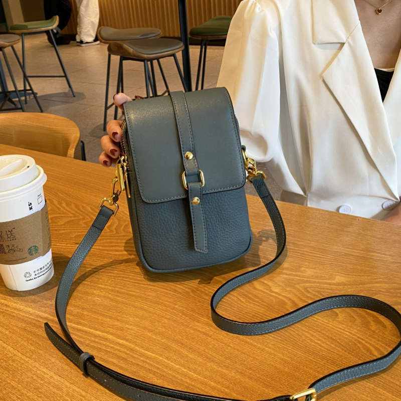 Bag Mobile Made Of Genuine 2025 Trendy Small Soft Leather Mobile Phone Women's Crossbody Bag, High-End Single Shoulder Bag