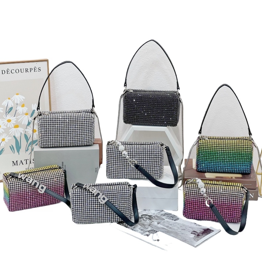 Bags Guangzhou Luggage new style New Set Women's Square Banquet Small King Water Diamond Bag