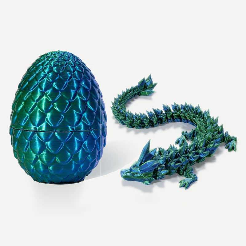 3D Printed Dragon Rotatable Articulated Dragons Western Sle Crystal Dragon Egg Home Office Desktop Craft Ornament Festive Gift Z250118