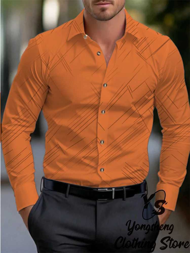 Mens Long Sleeve Shirt Casual Shirt Fashion 2024 New Mens Popular Fashion Commuting Business Oversized ClothingXJ250121