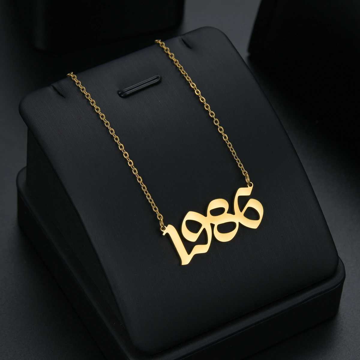 Stainless Steel Birth Year Necklaces For Women Men Gold Silver Color Neck Chain Choker Male Female Pendant Necklace JewelryXJ250121
