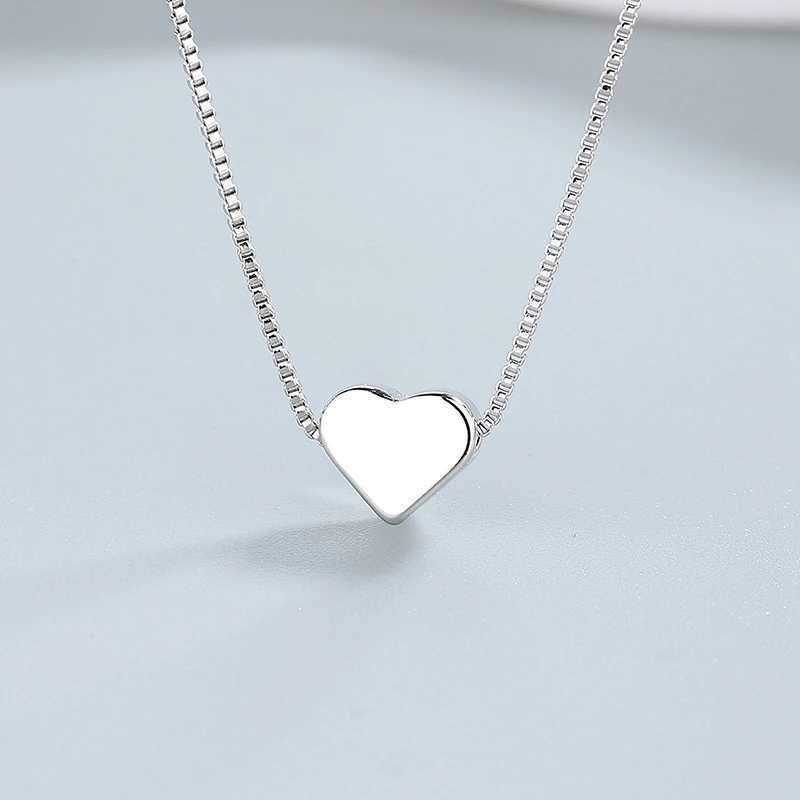 Fashion 925 Sterling Silver Heart Pendant Necklace Clavicle Chain For Women Fine Jewelry Wedding Party Birtay GiftXJ250114