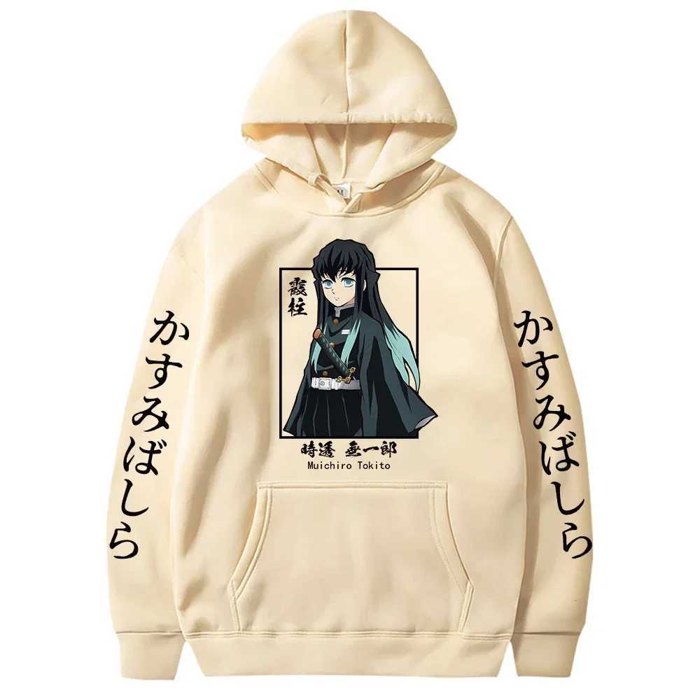 2024New Anime Demon Slayer Muichiro Tokito Graphic Hoodies Pullover Harajuku Streetwear Cartoon Casual oversized man SweatshirtXJ2500118