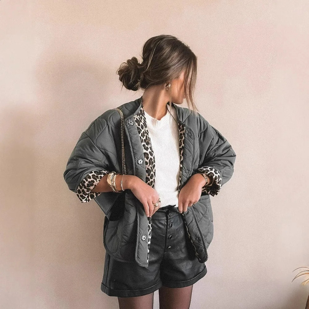 Womens Quilted Button Cotton Clothing Fashionable and Comfortable Retro Casual Jacket 250114