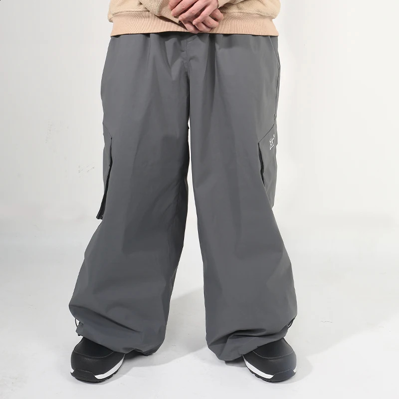 Winter loose ski cargo pants 3L waterproof ski board Trouser mens snowmobile bib cover mens backpack ski pants 250122
