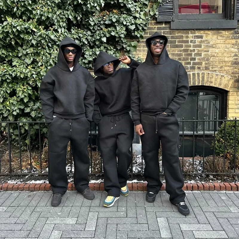 Y2K High Street gothic Solid Color sweatshirt Suit Punk Harajuku vintage HipHop Rock Pocket Casual Streetwear Mens Sweatpants 250109Z