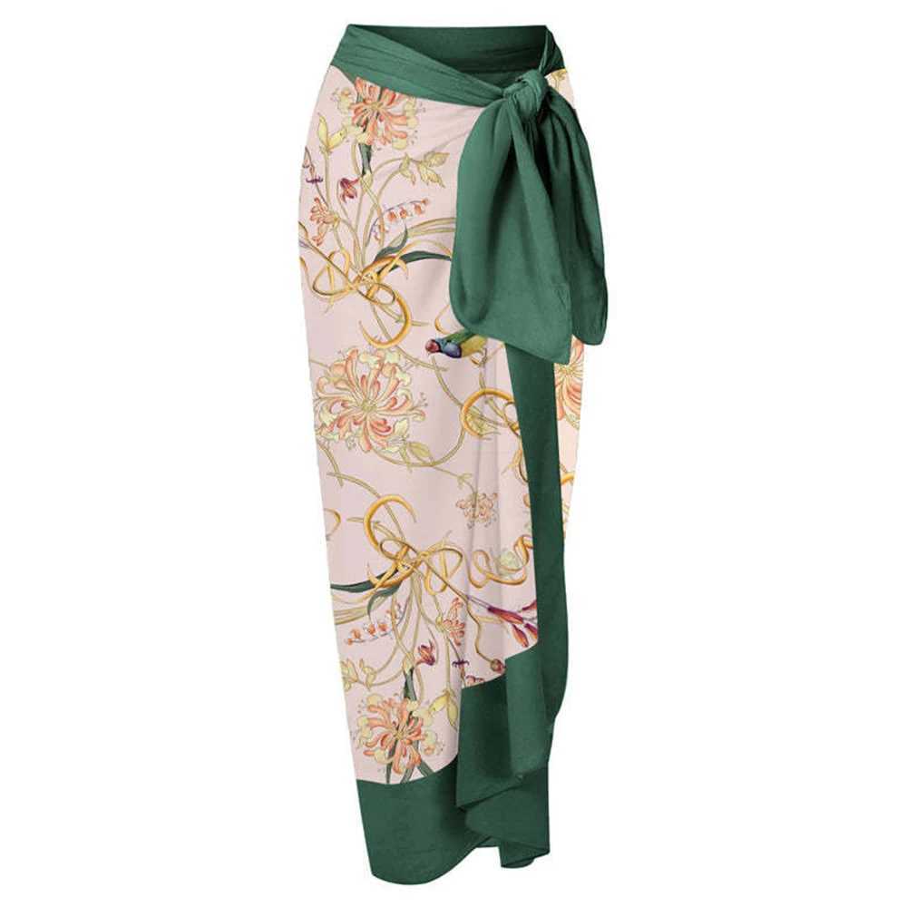 2023 New Sexy Print Retro Swimwear Beach Dr Cover Up Long Skirts Skirt Party Outfits Swimsuit Beachwear W250120