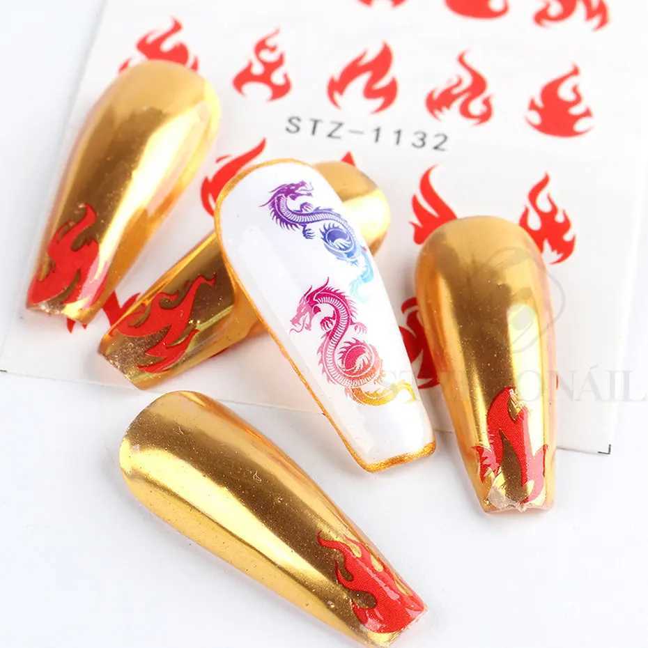 Chinese Dragon Nail Water Transfer Sticker Snake Chinese Characters Myth Slider New Year Nail Slider Decoration SLSTZ1114-1137-1XJ250120