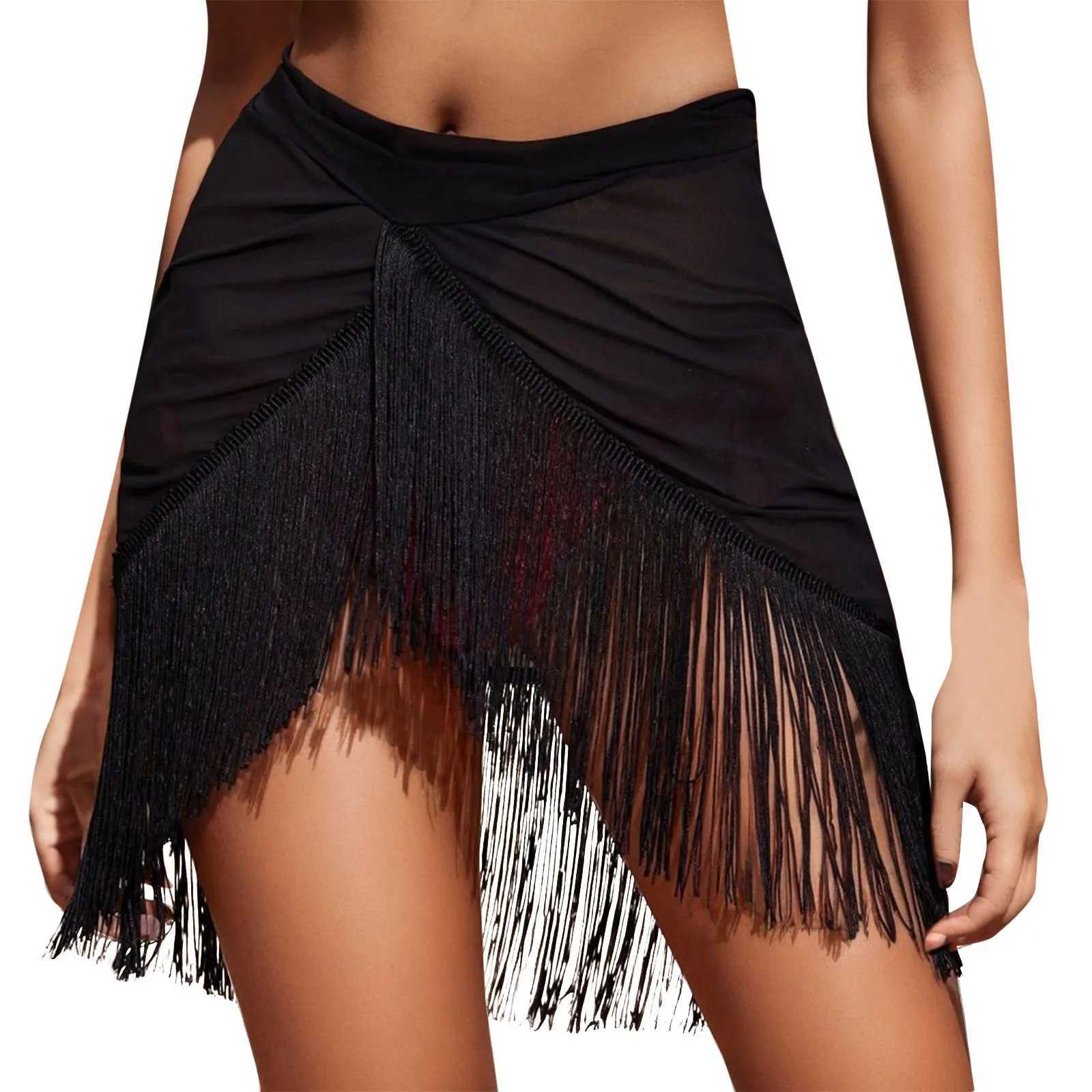 Women Bikini Cover Up Wr Skirt Tassel Sarong Scarf Irregular Beach Skirts Cover-Ups For Bathing Suit Swimsuits Beachwear W250120