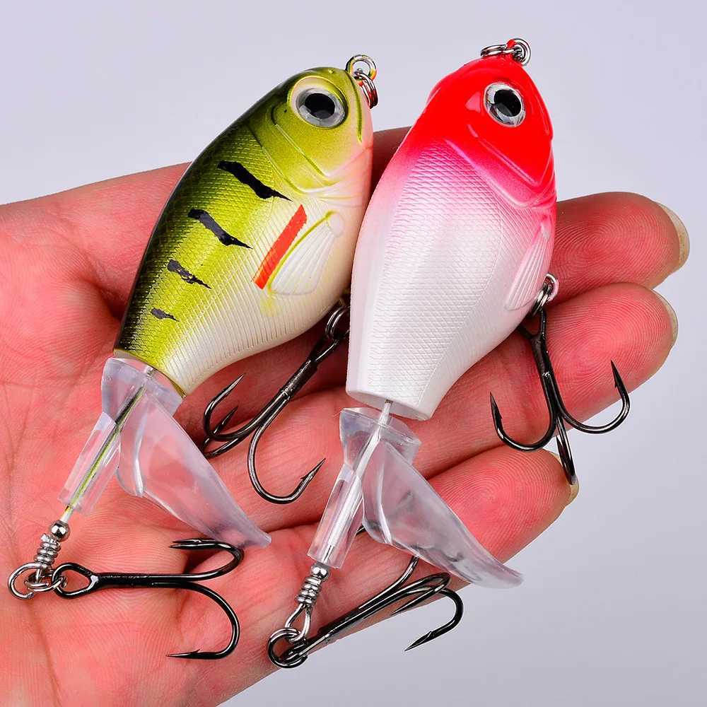 1Pcs 11.5g/ 16g Topwater Popper Fishing Lure Whopper Plopper Plastic Hard Bait Swimbait with Rotating Soft Tail For Bass PikeXJ250122