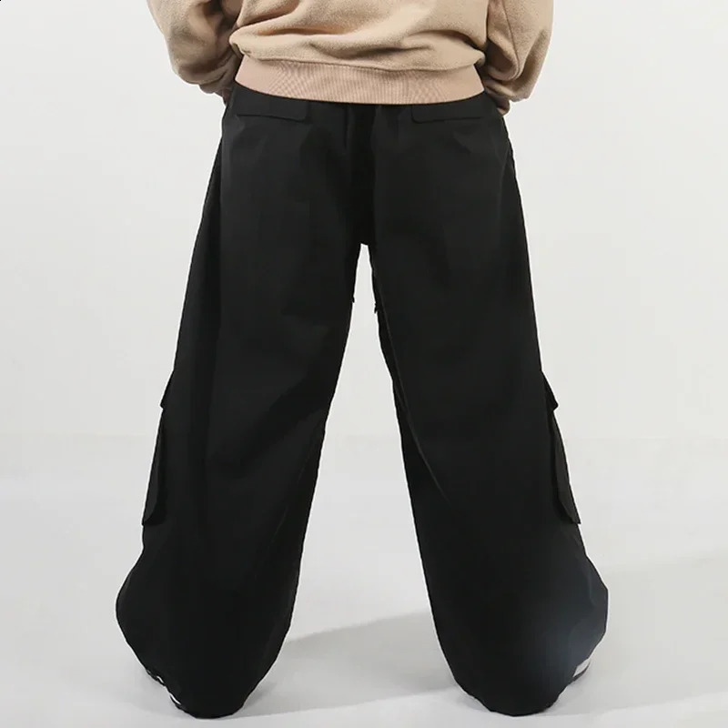 Mens Snowmobile Bib Overalls Loose Skiing Cargo Pants 3L Waterproof Snowboard Trousers Male Baggy Ski Pants 2025 Winter Clothes 250122