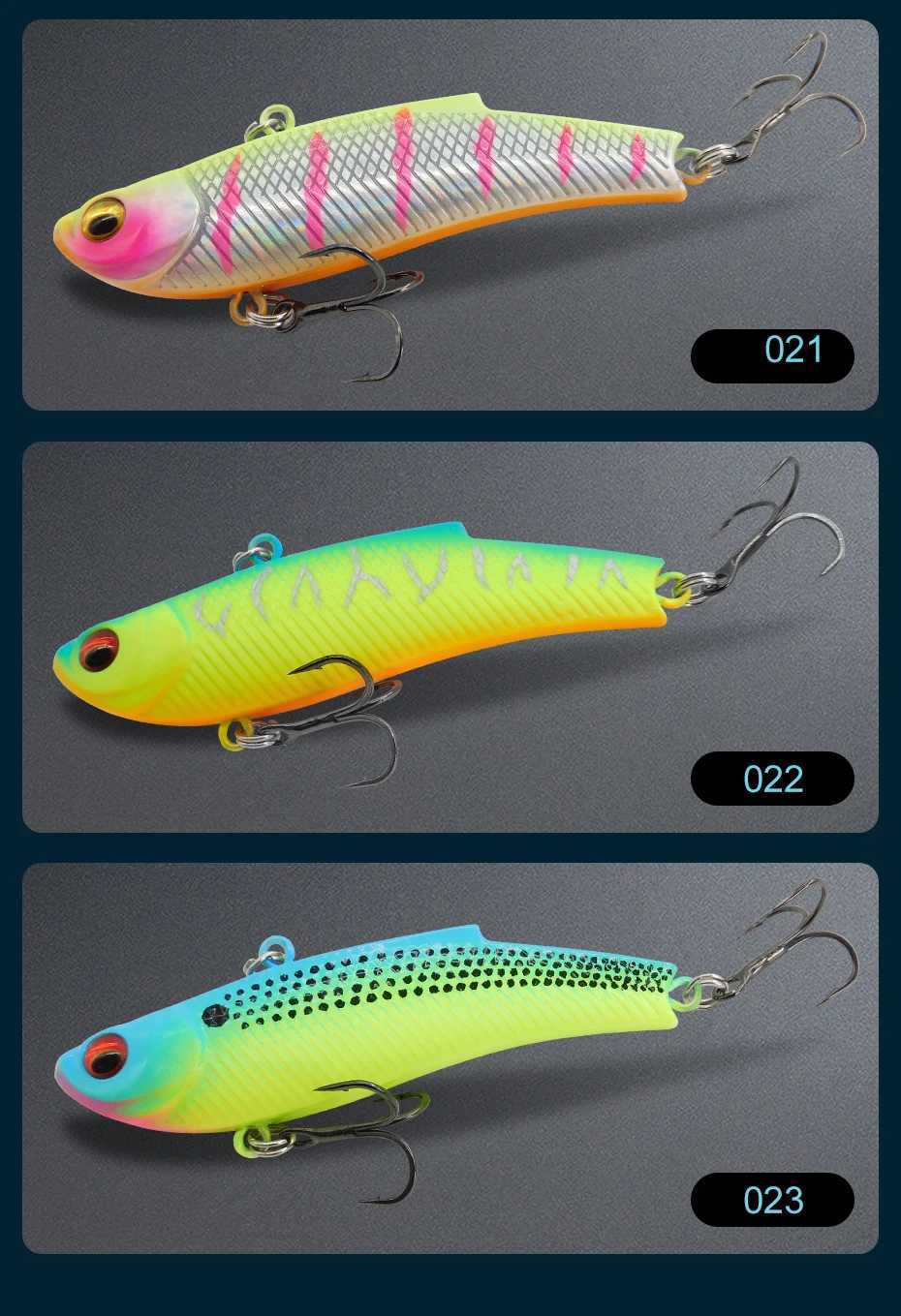 ESFISHING bulk 4pcs Hard Bait DEFO VIB 70mm15g Pike Winter Ice Fishing Lure Tackle Sinking Icsa Artificial WobblersXJ250122