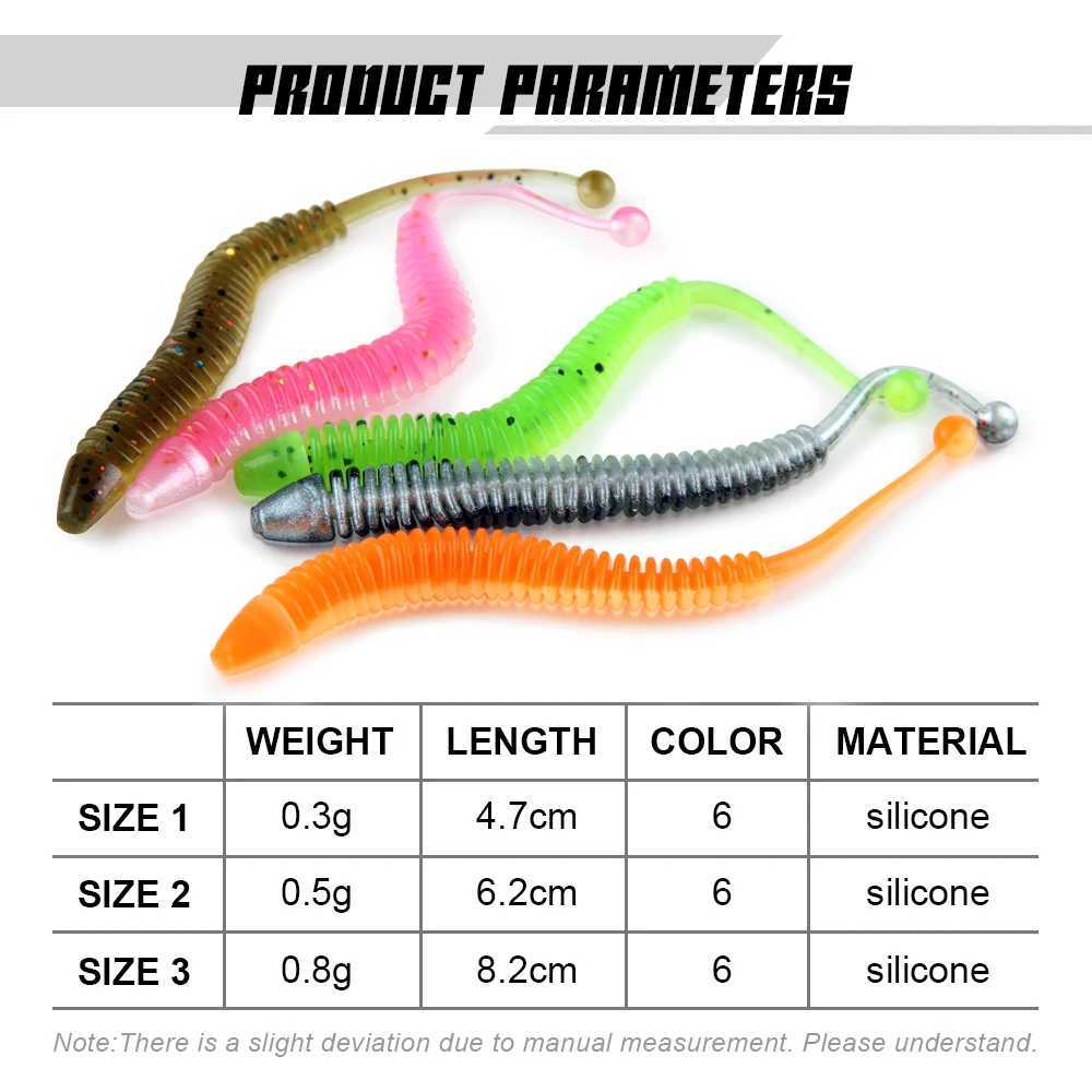 Spinpoler Soft Bait Fishing Lure Shad Stick Worm Sea Bass Fake Earthworm Artificial Trout Bass Drop Shot Perch Leurre 10pcs/PackXJ250122