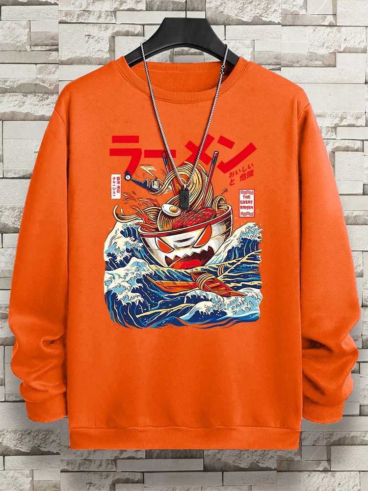 Harajuku Comics Sea Sushi Noodles Hoody Men Oversized Fashion Casual Fleece Pullover Clothing Sweatshirt Loose Comfortable HoodyXJ2500118