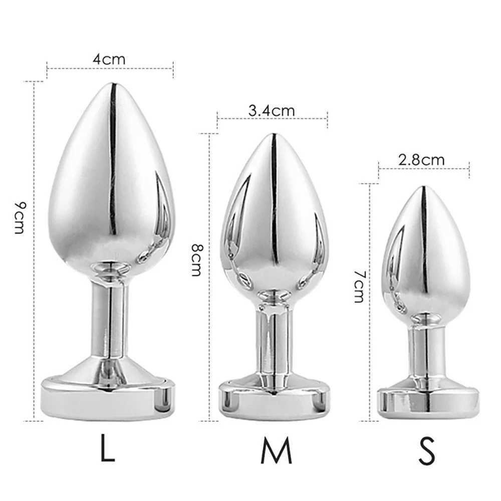 3 Sizes Anal Plugs Gay Butt Plugs Aluminum Prostate Massage Dildo Female Anal Sex Toys Male LED Glow-in-the-Dark Butt PlugsXJ250121