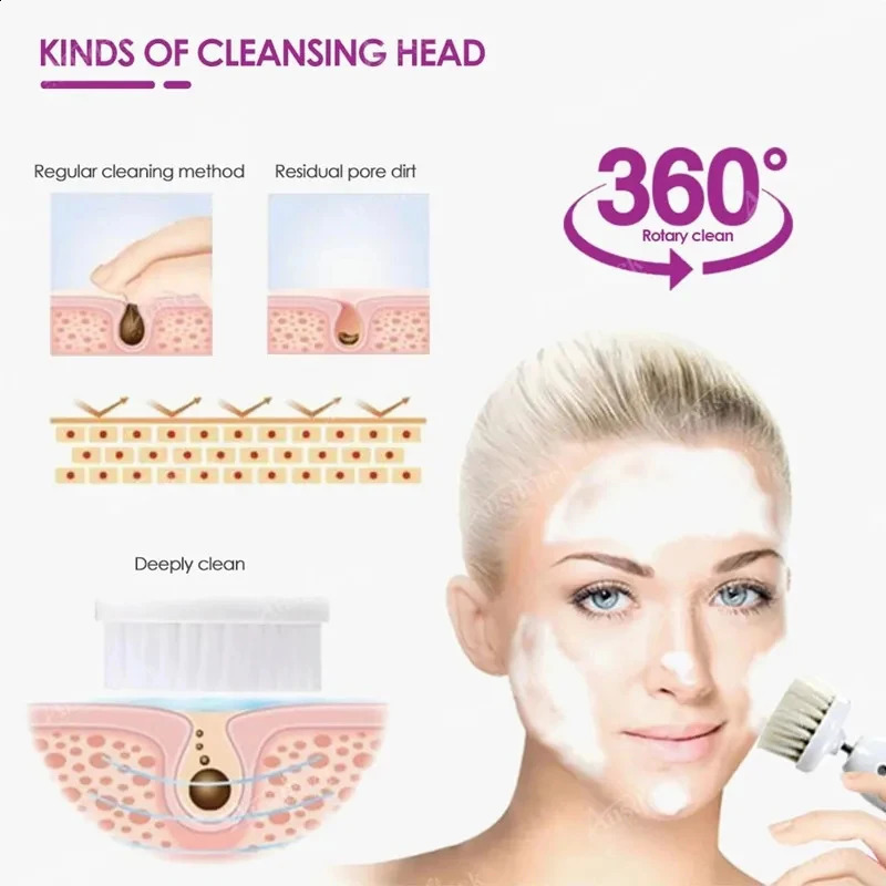 Electric Facial Brush Rotary Face Brush Blackhead Deep Cleansing Face Cleaner Massager Cosmetology Home Use Skin Care Device 250121