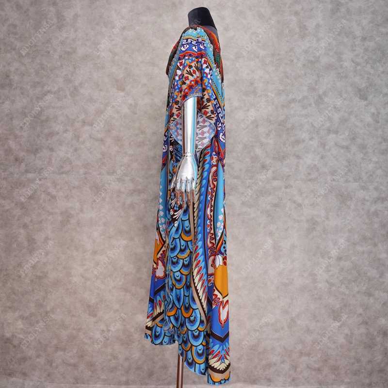 Bohemian Kaftan Beach Tunic Cotton Beach Cover up Saida de Praia Swimsuit Women Bikini cover up Pareo Sarong Beachwear #Q956 W250120