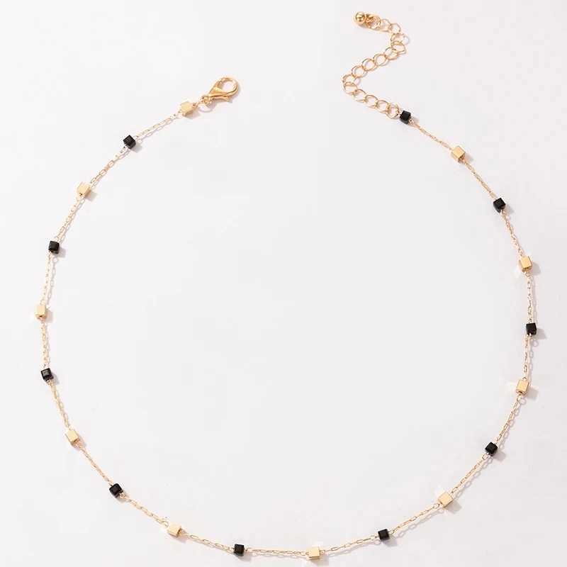 docona Charms Bead Clavicle Chain Choker Necklace for Women Elegance Gold Color Alloy Metal Adjustable Party Jewelry CollarXJ250121