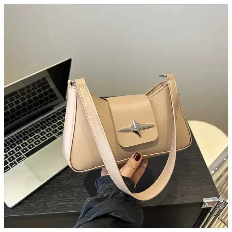 Womens Vintage PU Leather Shoulder Bags 2024 Zipper Hasp Y2K Small Purse Luxury Brand Female Handbags Ladies Underarm Tote BagXJ250121