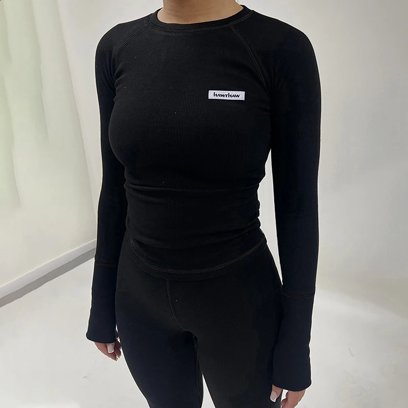 2 Piece Set Trousers y Women Solid Autumn Sexy Skinny Sweatpants Long Sleeves Casual Slim Pullover Clothing Female 250122
