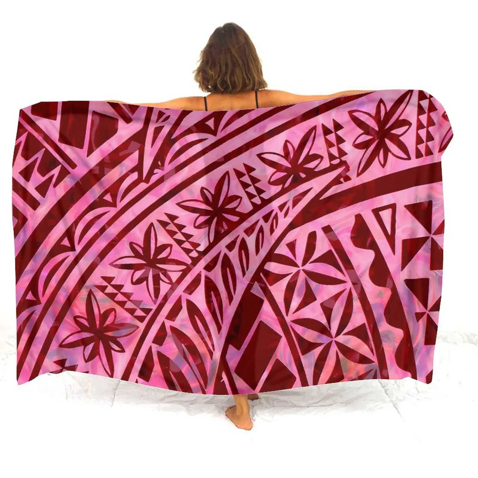 New bikini cover sarong ruffled coat Polynesian pattern custom womens beach fashion sarong W250120