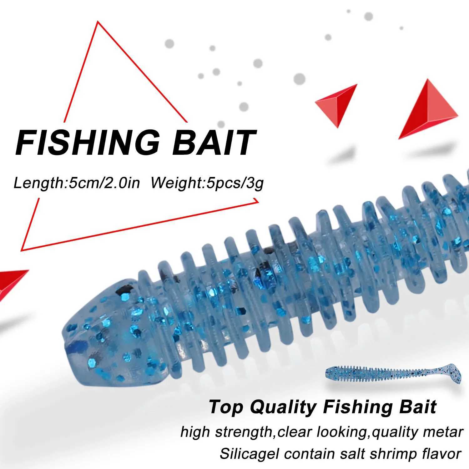Sougayilang 5PCS/10PCS Soft Lure 5cm 0.6g Lifelike Artificial Baits Wobblers Soft Lures Carp Silicone Fishing Soft BaitsXJ250122
