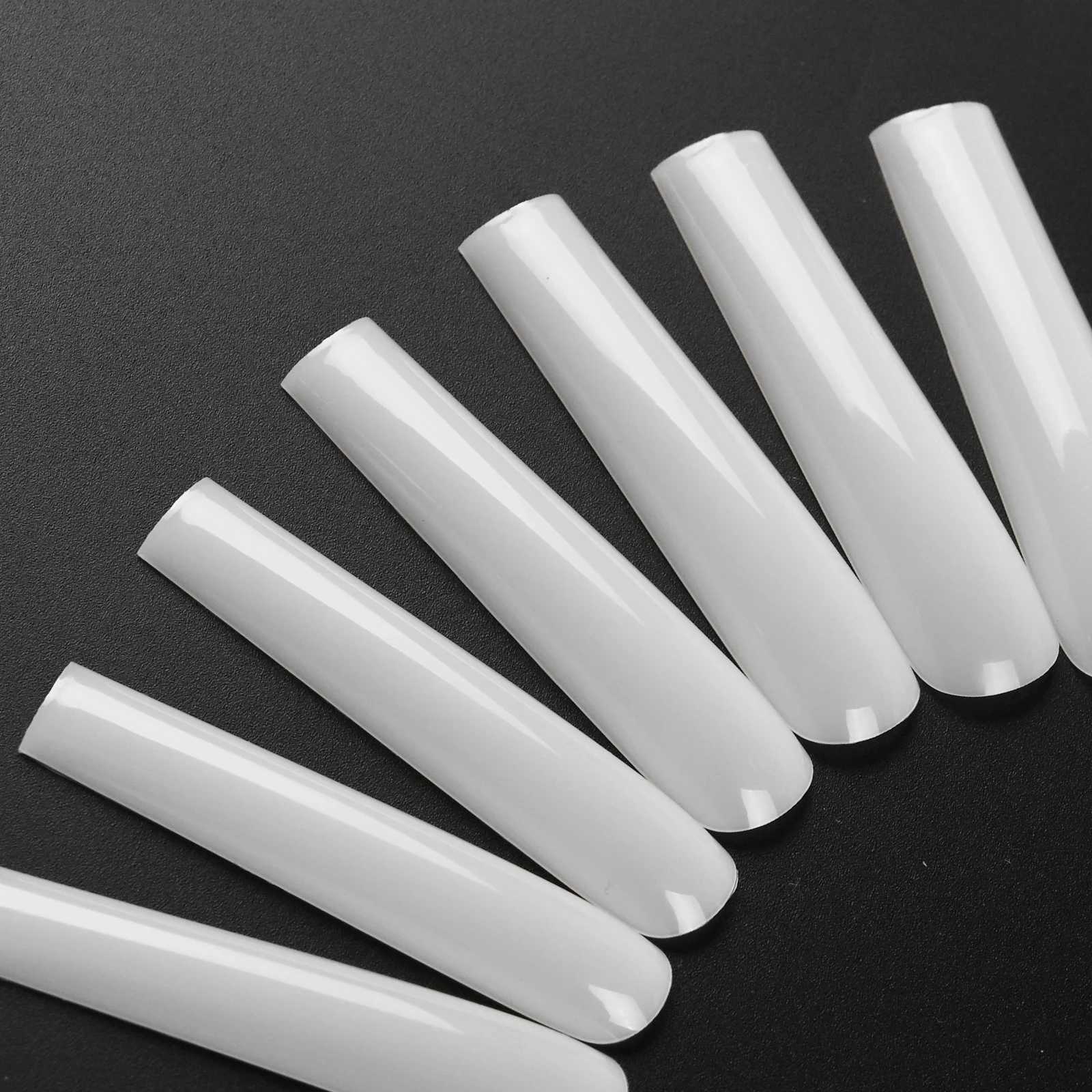 120pcs 3XL ultra long conical square full cover fake nail tip transparent pressing nail tip fake artificial tip salon manipulation toolW250120