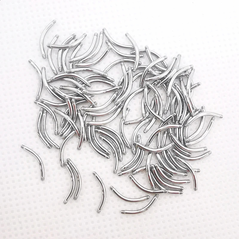 100pcs Piercing Attachments Ear nose tongue lip brows barbell Labret Helix Stud Ring Stainless Steel Body Jewelry for Women Men 250110
