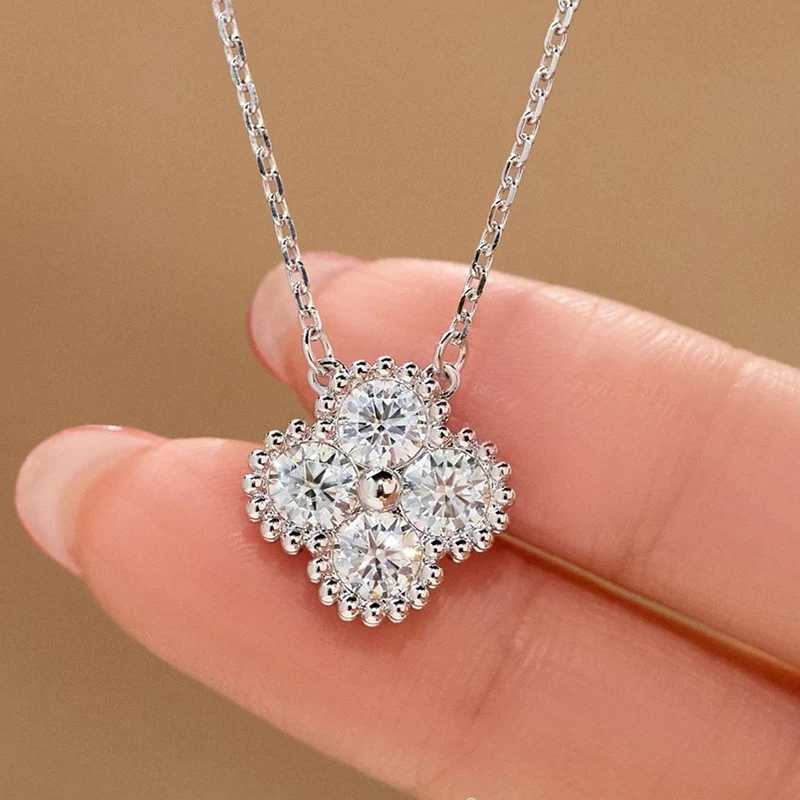 1.2ct Moissanite Necklace Women Rose Gold Plated d Mosan Diamond Pendant Necklace 925 Sterling Silver Pass Tester GiftXJ250114