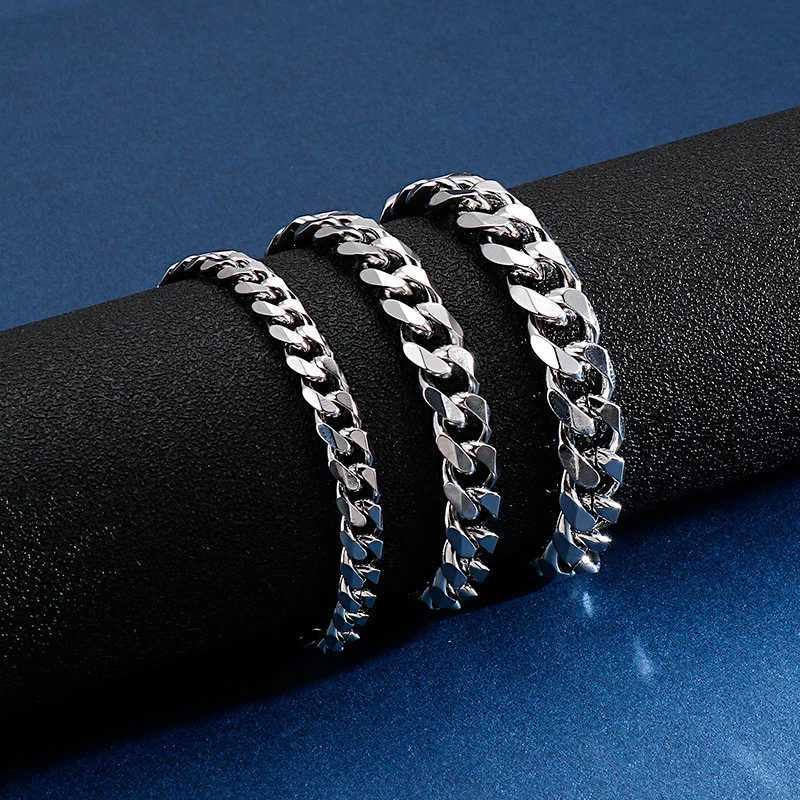 1pc Stainless Steel Cuban Chain Bracelet Mens Hip-hop Punk Street Accessories American W250728