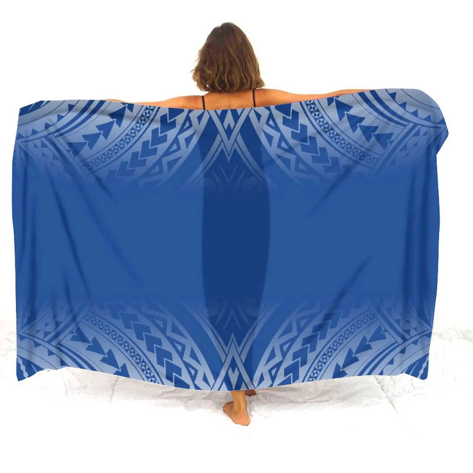 Fiji Samoa Custom Wholesale Ladies Summer Sarong Tribal Peoples Polynesian Vintage Art Print Design Integrated Windproof Ce W250120