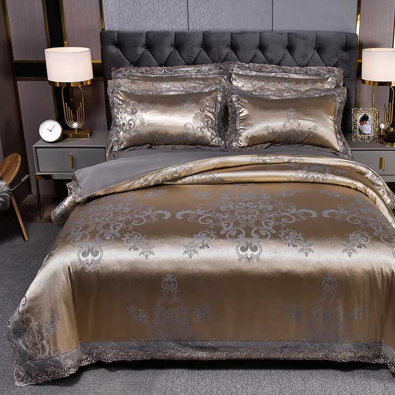 European Style Jacquard Bedding Home Comefortible Duvet Cover Quity Cover and Case Flower Lace Bedding X250203