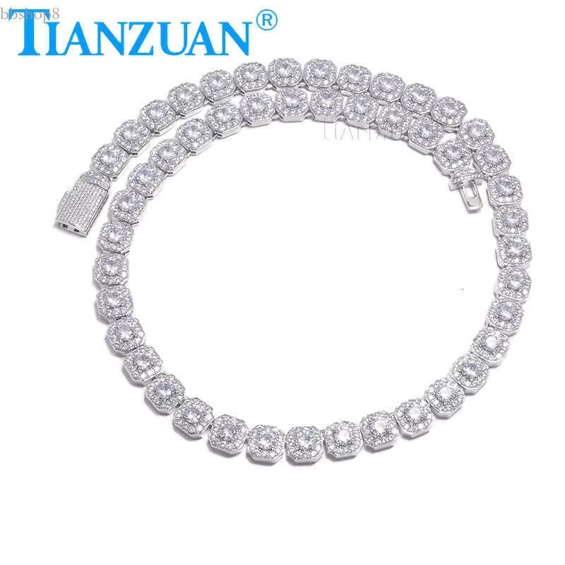 Hip Hop Cuban k Iced Out Tennis Chain Moissanite Necklace Bracelet for Men Women Fashion Jewelry