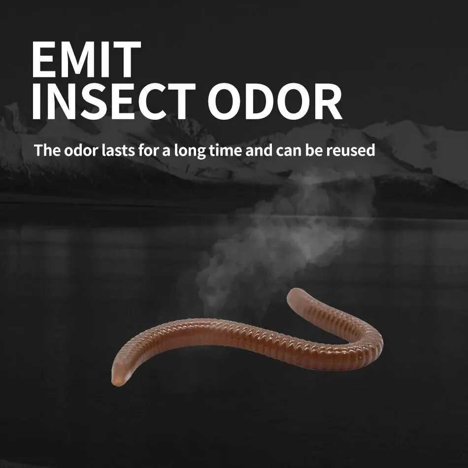 10pcs-50pcs 7cm/9cm Lifelike Red Worm Fishing Soft Lure Earthworm Ice Winter Fishing Silicone Artificial Fishing BaitXJ250122
