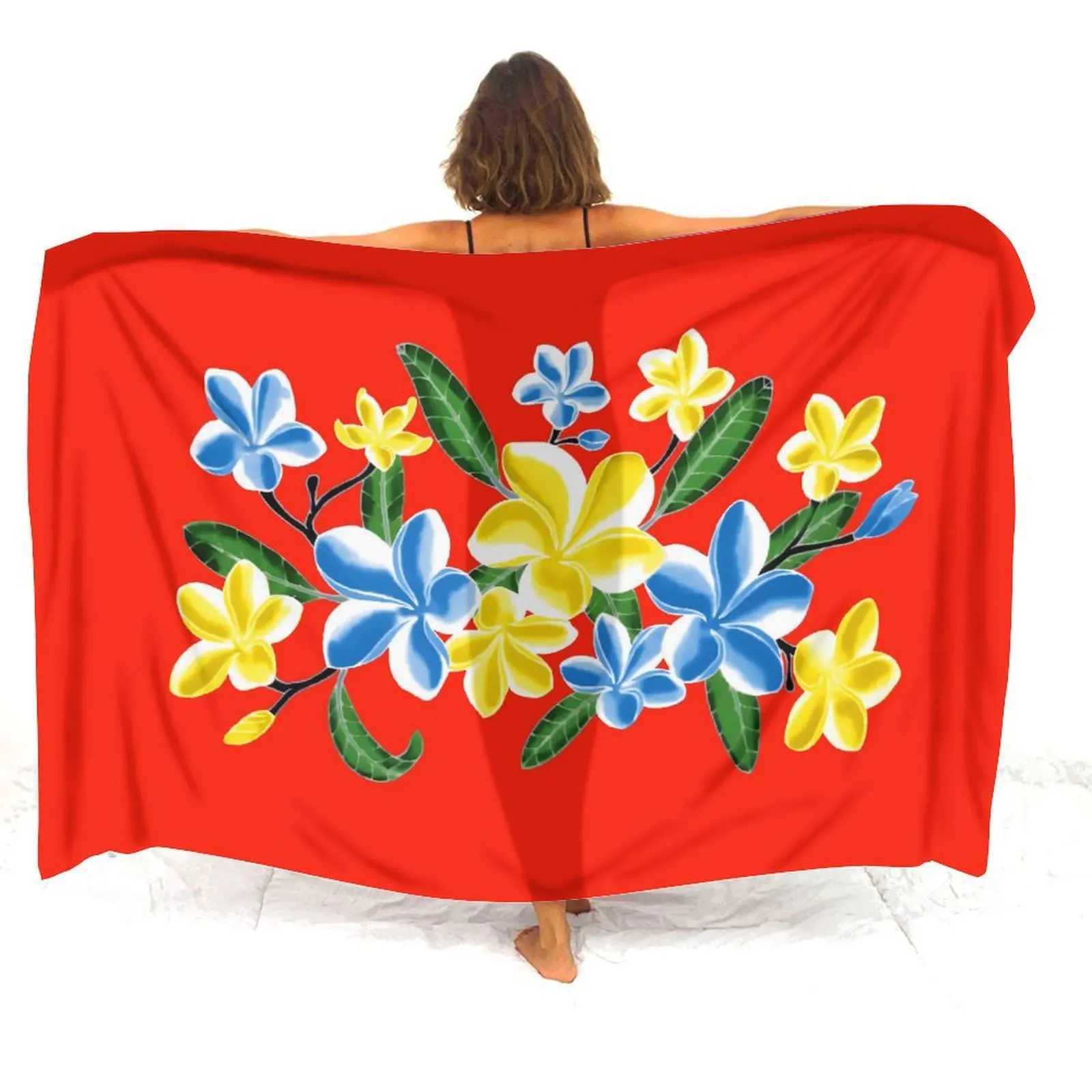 Summer Vintage Hibiscus Flower Tribe 3d Printed Womens Beach Sarong Elegant Shl Polynesian Sarong Custom Coat 2024 W250120