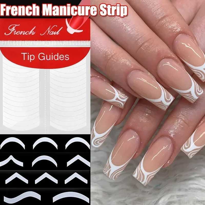 V-shaped White French Manicure Strip Wavy Line Nail Art Form Fringe Tip Guides Sticker DIY Nails Line Auxiliary Decoration ToolsXJ250120