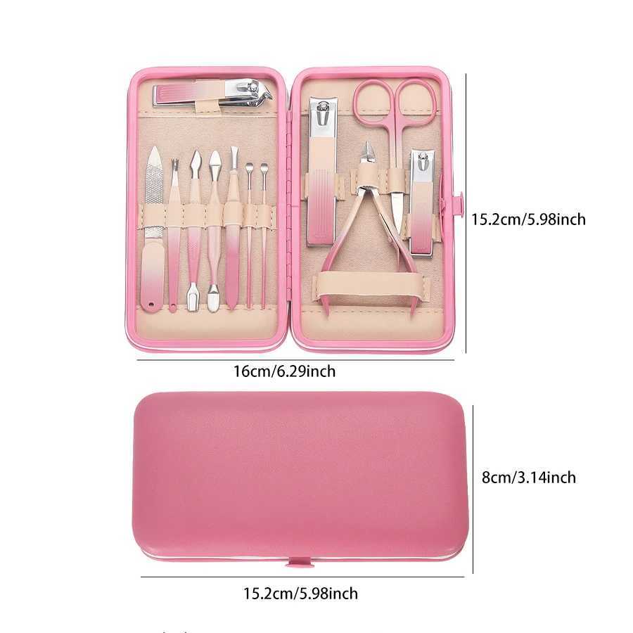 12 Pcs Manicure Cutters Nail Clipper Set Stainless Steel Ear Spoon Nail Clippers Pedicure Nail Art Tool ManicureXJ250116