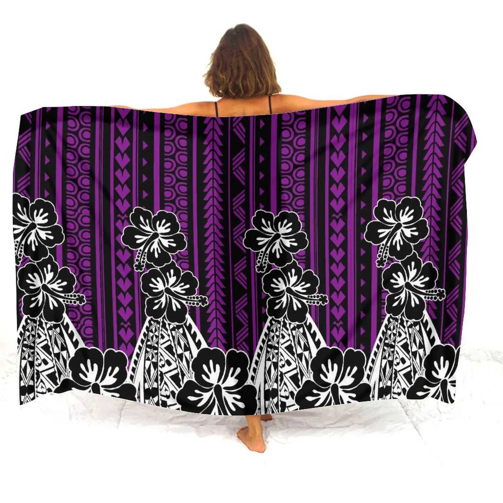 Polynesian Ladies Fashion Sarong Custom Quty Fabric Summer Ladies Style Holiday Dre Island Art Print Custom Sarong W250120