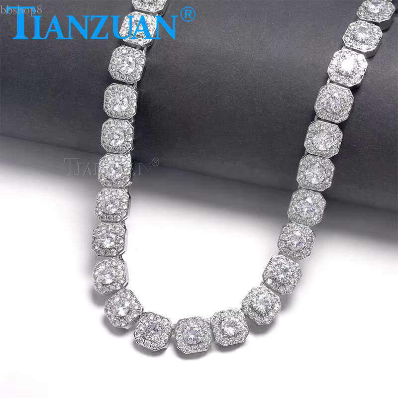 Hip Hop Cuban k Iced Out Tennis Chain Moissanite Necklace Bracelet for Men Women Fashion Jewelry
